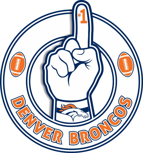 Number One Hand Denver Broncos logo iron on paper